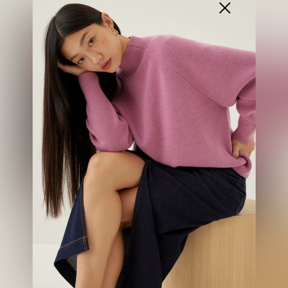 Love bonito Aria Relaxed Turtleneck Knit Sweater pink size 8 - Picture 1 of 10